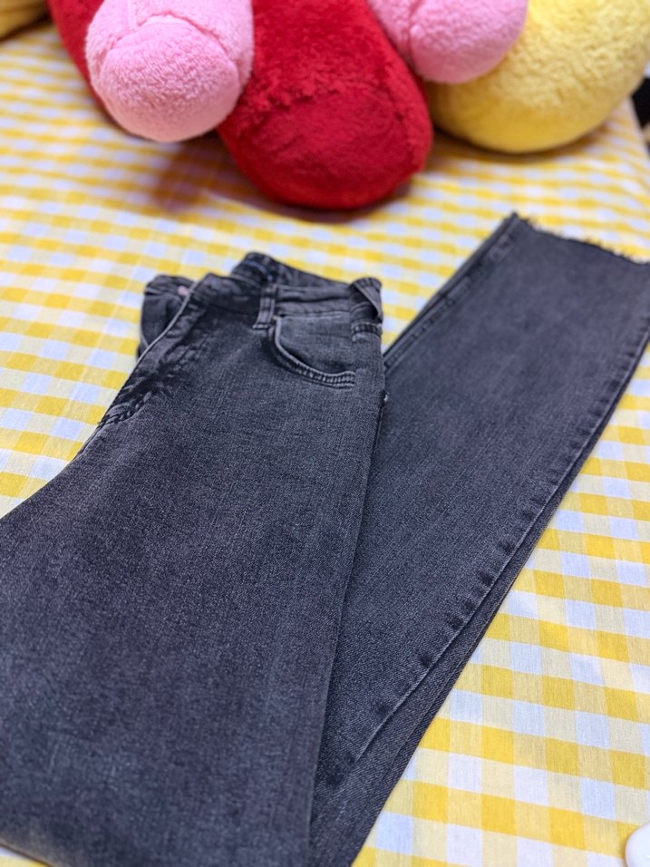 Gri Tie-Dye Midi Denim Kadın Jean - Görsel 2