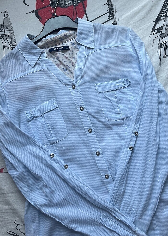 Lc waikikiki kadın çizgili gömlek - Görsel 3