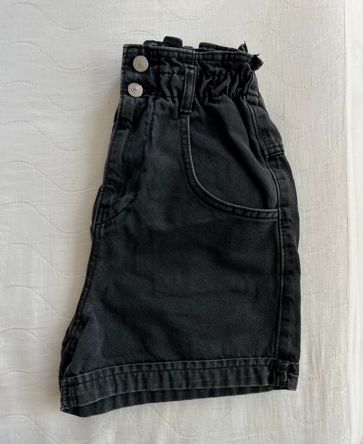 Loose Fit Mini Kot Şort - Görsel 3