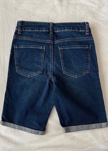 Kadın Lacivert Denim Şort Kapri - Görsel 2