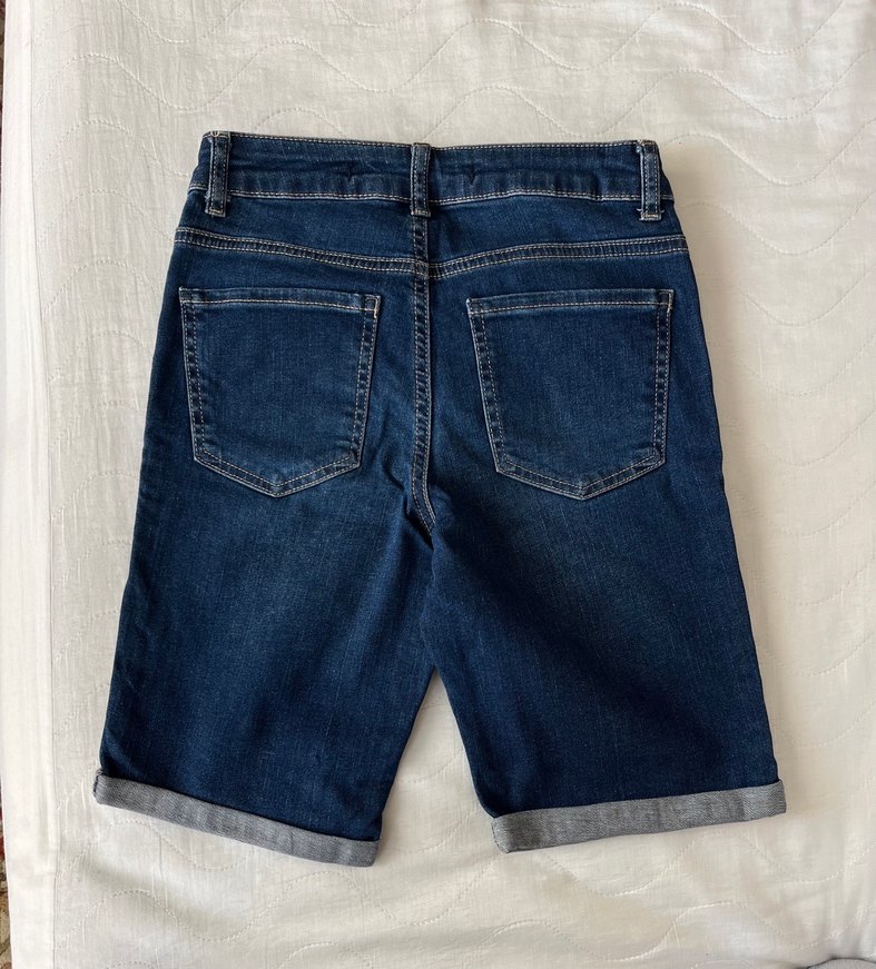 Kadın Lacivert Denim Şort Kapri - Görsel 2