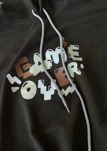 Kapüşonlu Siyah Kolsuz Sweatshirt - Görsel 3