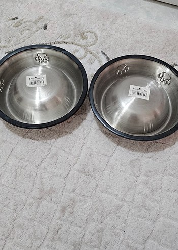 Parlak Beyaz Paslanmaz Çelik Kedi Köpek Mama Kabı - Görsel 2