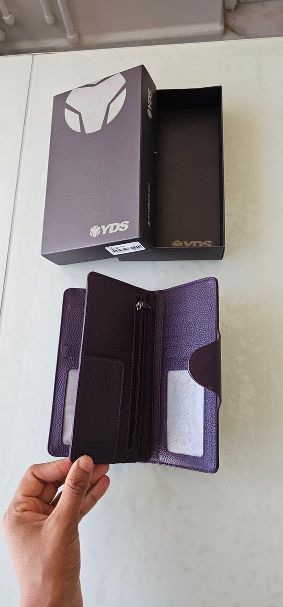 Kadın Mor Deri Fermuarlı Cüzdan - Görsel 3