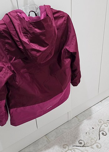 Bordo Fermuarlı Kız Çocuk Ceketi - Görsel 5