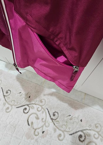 Bordo Fermuarlı Kız Çocuk Ceketi - Görsel 6