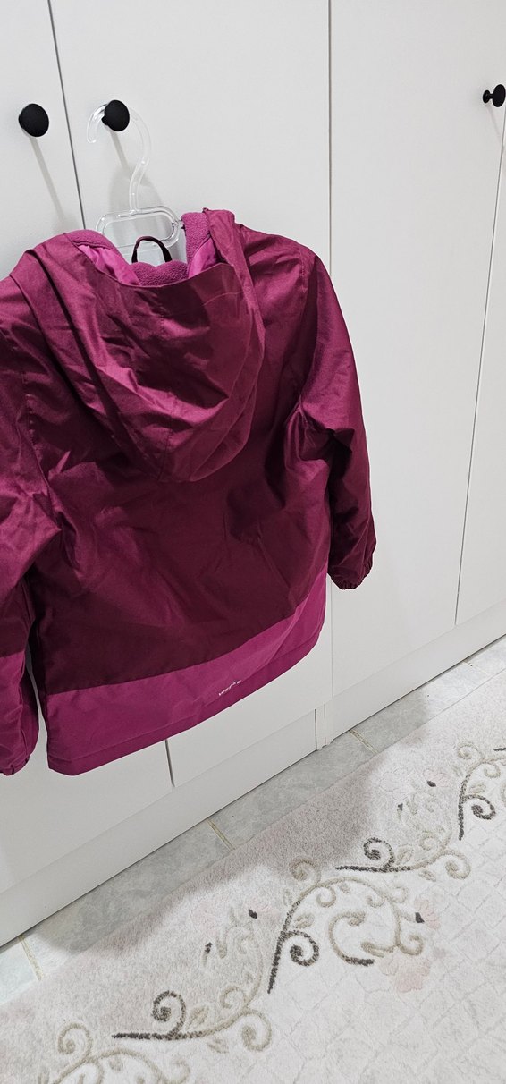 Bordo Fermuarlı Kız Çocuk Ceketi - Görsel 5