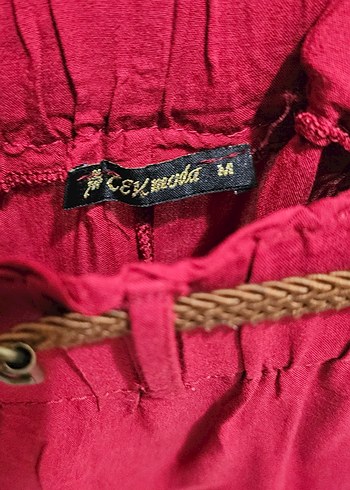 Bordo Uzun Dökümlü Etek M Beden - Görsel 3