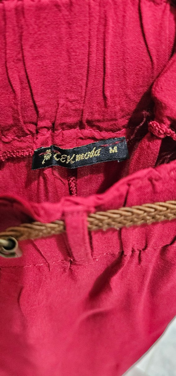 Bordo Uzun Dökümlü Etek M Beden - Görsel 3