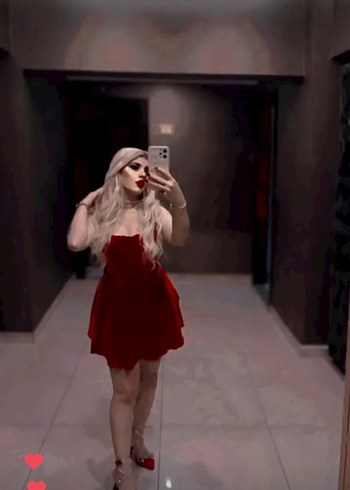 Kırmızı Parlak Straplez Mini Elbise