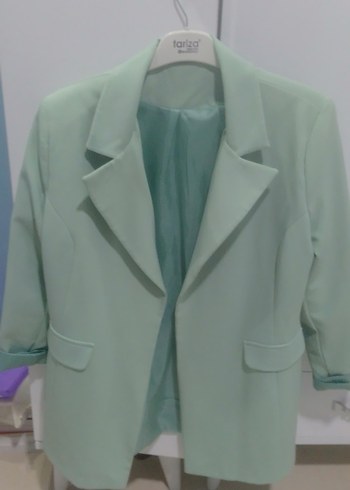 Düğmeli Yeşil Kadın Blazer Ceket - Görsel 2