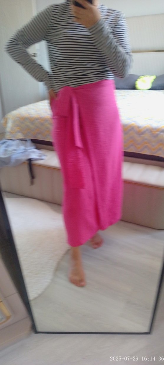 Pembe Midi Kadın Etek - Görsel 2