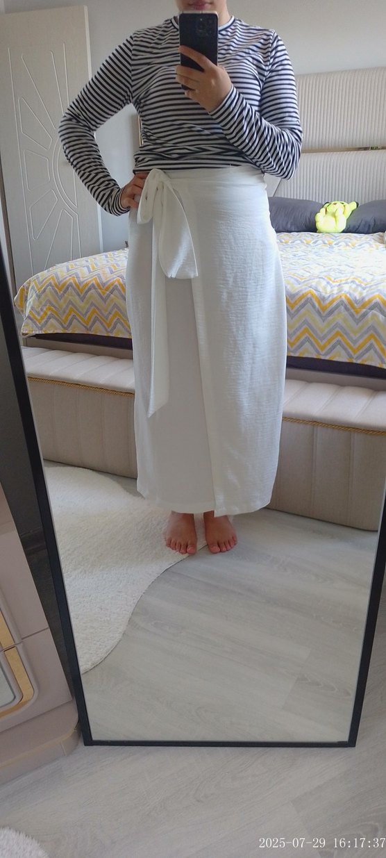 Beyaz Düz etek - Görsel 2