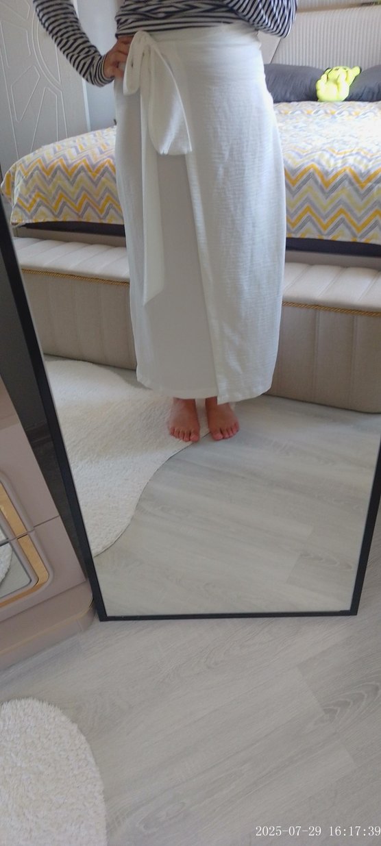 Beyaz Düz etek - Görsel 3