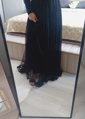 Siyah Uzun Kollu Gotik Gece Elbisesi - Görsel 2