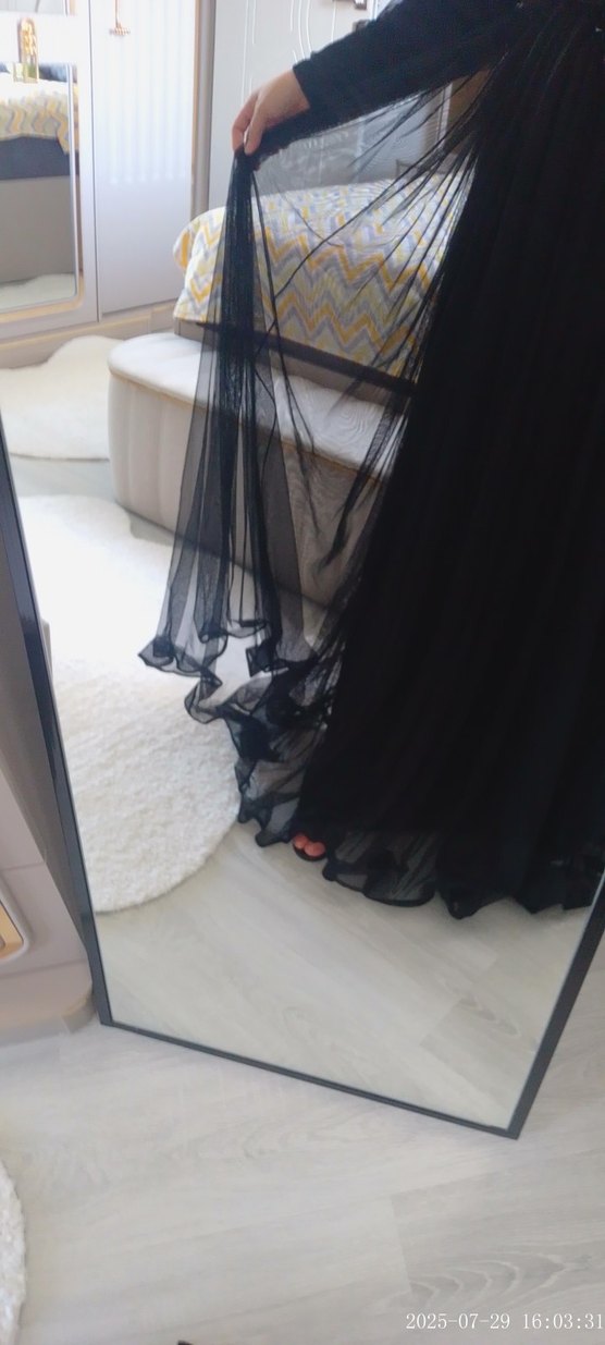 Siyah Uzun Kollu Gotik Gece Elbisesi - Görsel 3