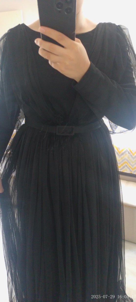Siyah Uzun Kollu Gotik Gece Elbisesi - Görsel 4