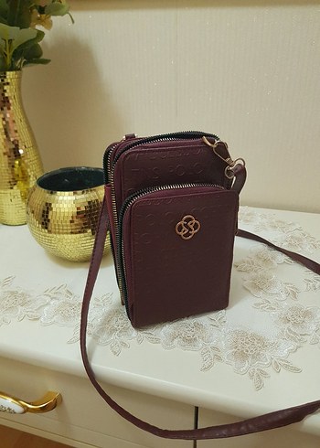 Bordo Deri Kadın Çapraz Çanta