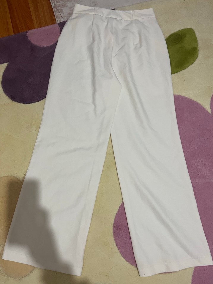 Kadın Beyaz Kumaş Pantolon - Görsel 3