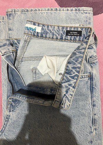 Mavi Bol Kesim Kadın Denim Pantolon - Görsel 3