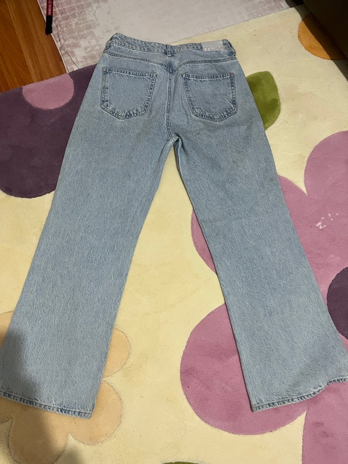 Mavi Bol Kesim Kadın Denim Pantolon - Görsel 2