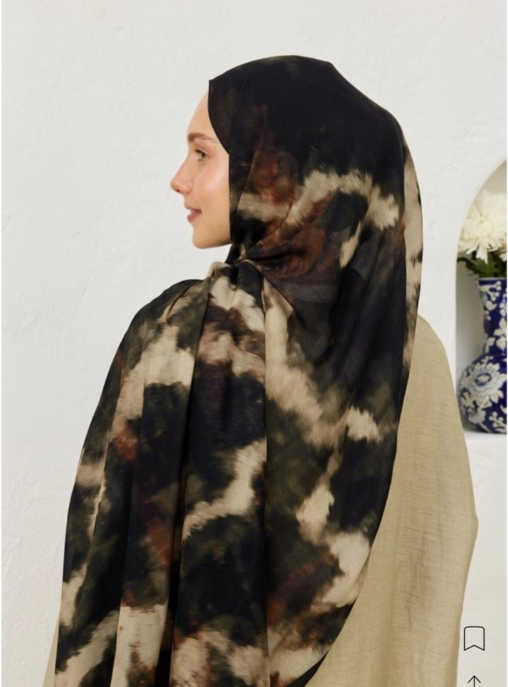 Rami Şal Batik Desen Siyah - Görsel 4