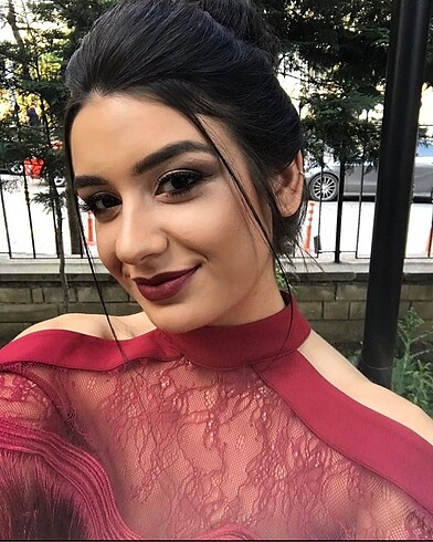 38 Beden Raisa Vanessa Bordo Püsküllü Elbise