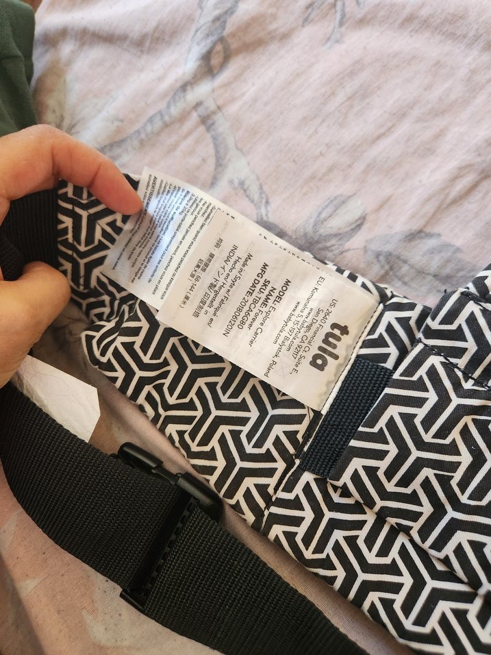 tula baby Siyah Gri Desenli Bebek Taşıyıcı - Görsel 4