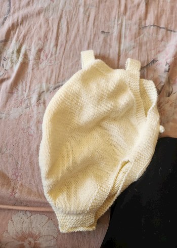 Beyaz Örgü Bebek Kız Tulumu - Görsel 2