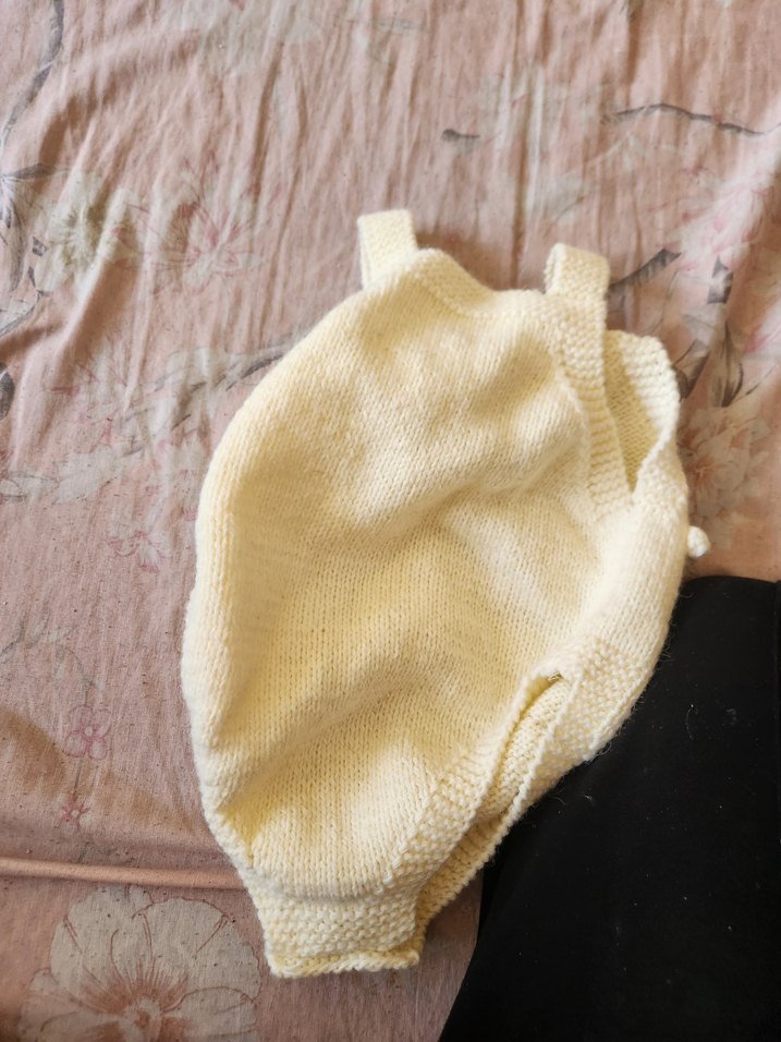 Beyaz Örgü Bebek Kız Tulumu - Görsel 2