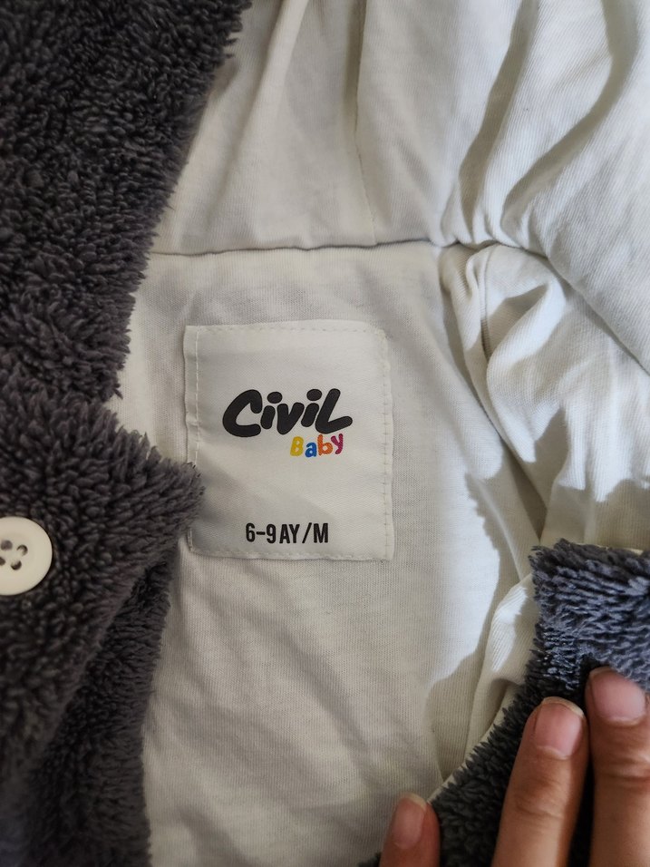 Gri Kürklü Erkek Çocuk Polar Kaban - Görsel 2