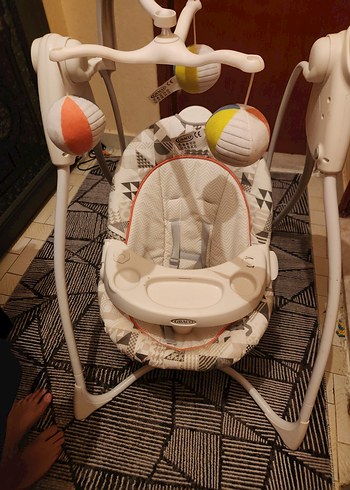 Beyaz Bebek Salıncağı ve Oyun Alanı - Görsel 2