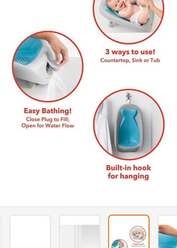 skip hop bebek küveti Gri ve Mavi Bebek Yatağı - Görsel 4