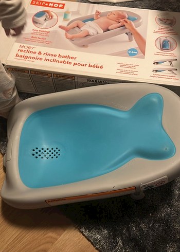 skip hop bebek küveti Gri ve Mavi Bebek Yatağı - Görsel 3