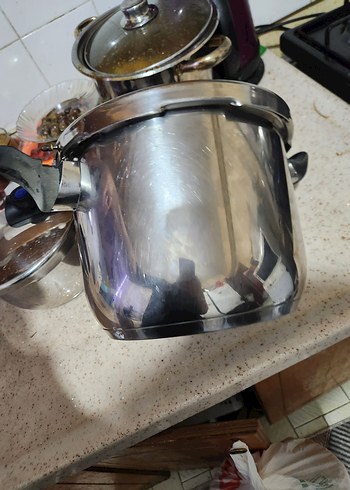 fissler düdüklü Bej Renkli Büyük Çelik Tencere - Görsel 7