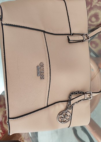 Beden Bej Buckle Detaylı Guess Deri Kadın Çanta