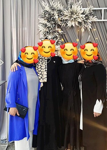 38 Beden Siyah tesettür pilise Uzun Abiye Elbise
