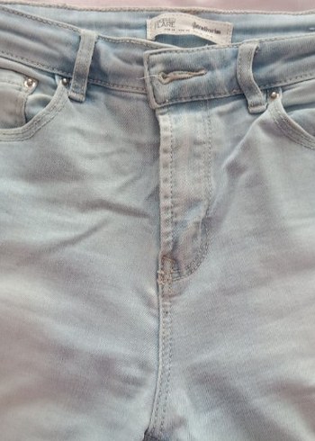 38 Beden Kadın Beyaz püskül Detaylı Midi Kot Pantolon