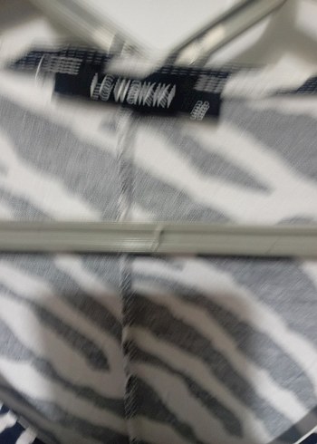 Gri Zebra Desenli Kadın Kimono
