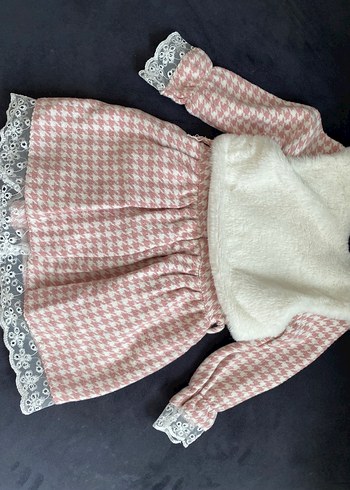 Dantel Detaylı Pembe Kız Çocuk Elbise - Görsel 3