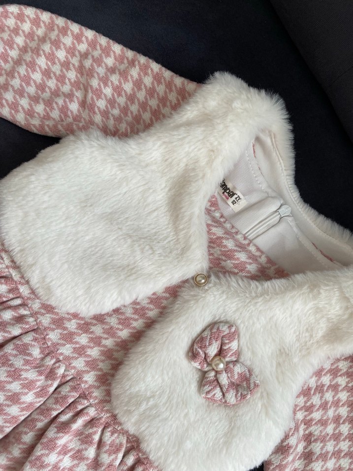 Dantel Detaylı Pembe Kız Çocuk Elbise - Görsel 2