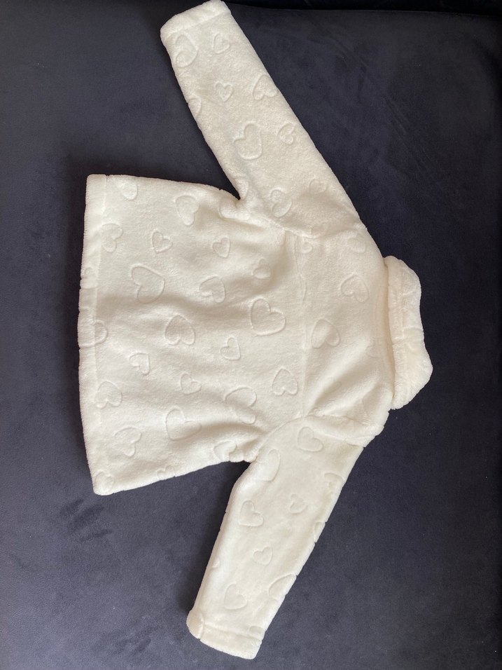 Düğmeli Beyaz Kız Çocuk Polar Ceket - Görsel 2