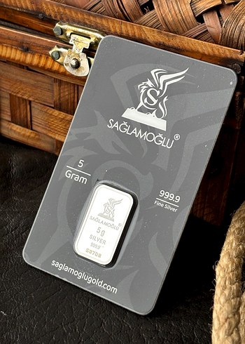 999.9 Ayar 5Gram Külçe Gümüş Kolye Ucu - Görsel 8