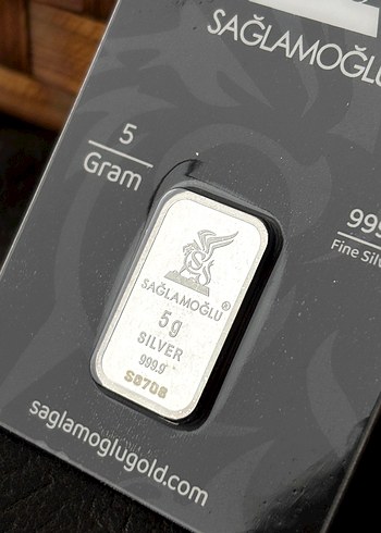 999.9 Ayar 5Gram Külçe Gümüş Kolye Ucu - Görsel 5