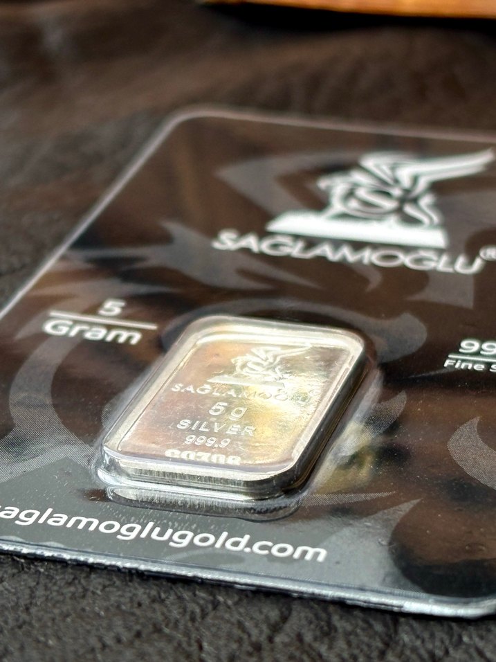 999.9 Ayar 5Gram Külçe Gümüş Kolye Ucu - Görsel 2