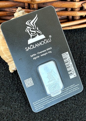 999.9 Ayar 10Gram Külçe Gümüş Kolye Ucu - Görsel 8