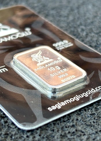 999.9 Ayar 10Gram Külçe Gümüş Kolye Ucu - Görsel 4