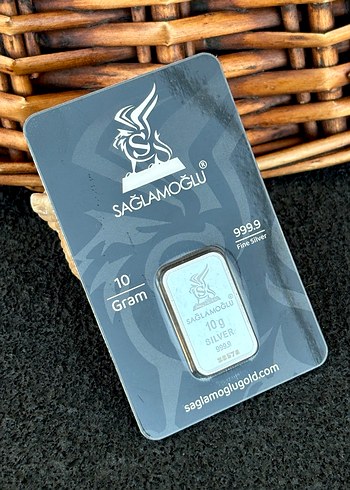 999.9 Ayar 10Gram Külçe Gümüş Kolye Ucu - Görsel 3