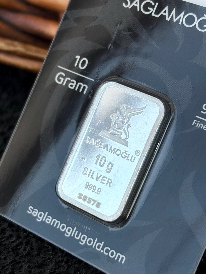 999.9 Ayar 10Gram Külçe Gümüş Kolye Ucu - Görsel 2