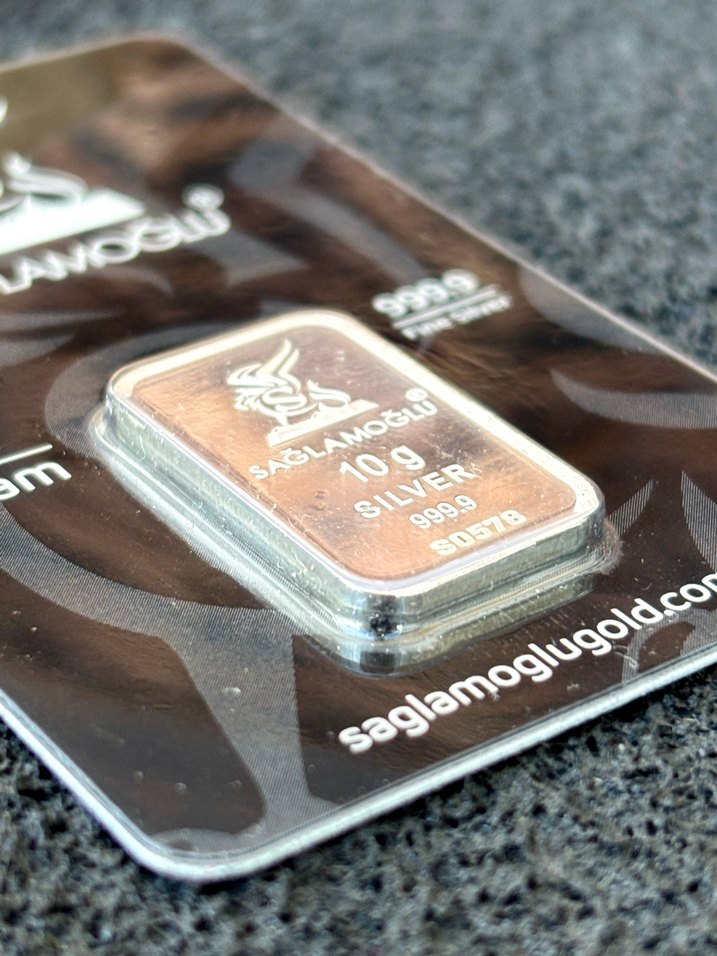 999.9 Ayar 10Gram Külçe Gümüş Kolye Ucu - Görsel 4